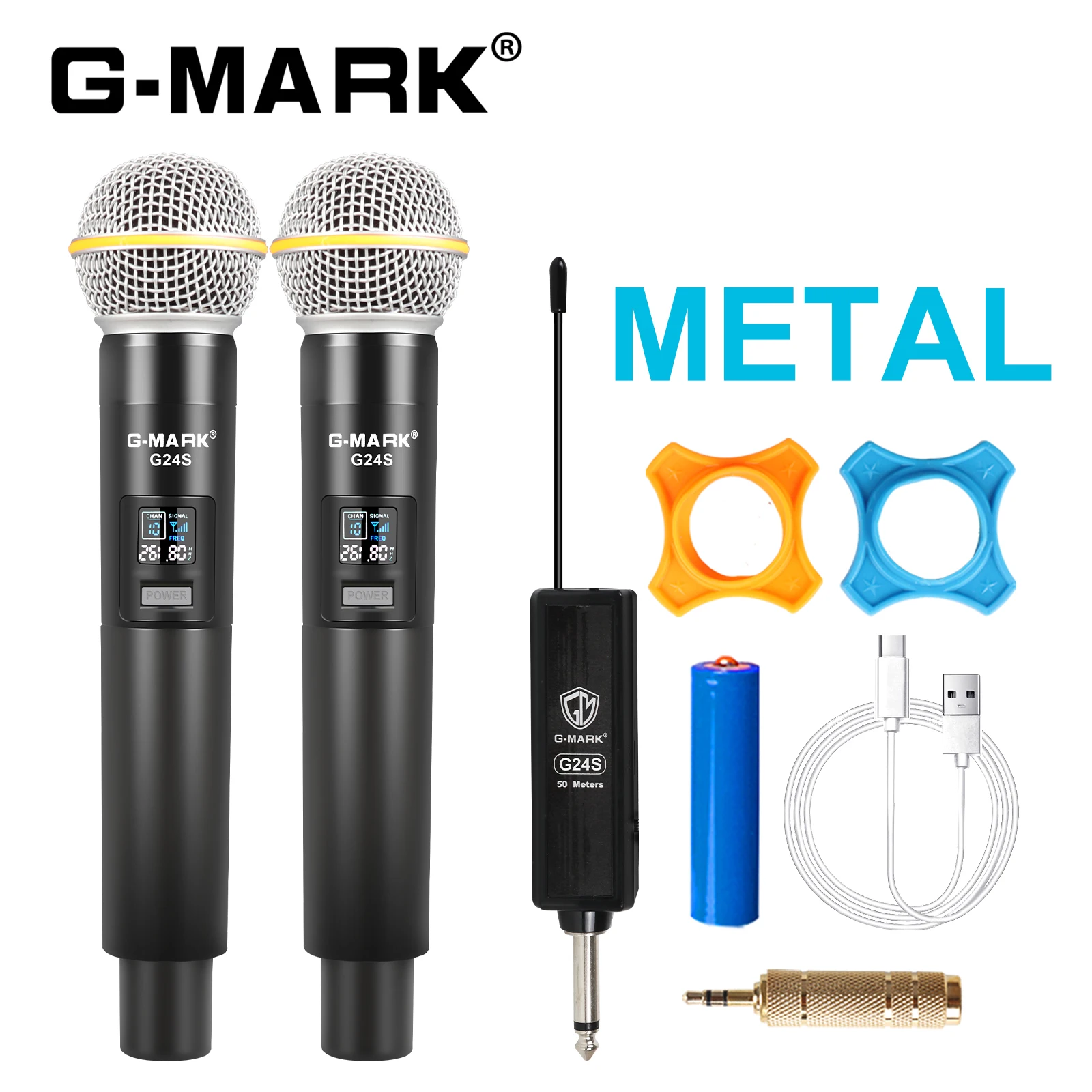 Microphone Wireless G-MARK G24S Dynamic SM58 Fixed Frequency Handheld Mic For Stage Speech Wedding Show Home Party Church