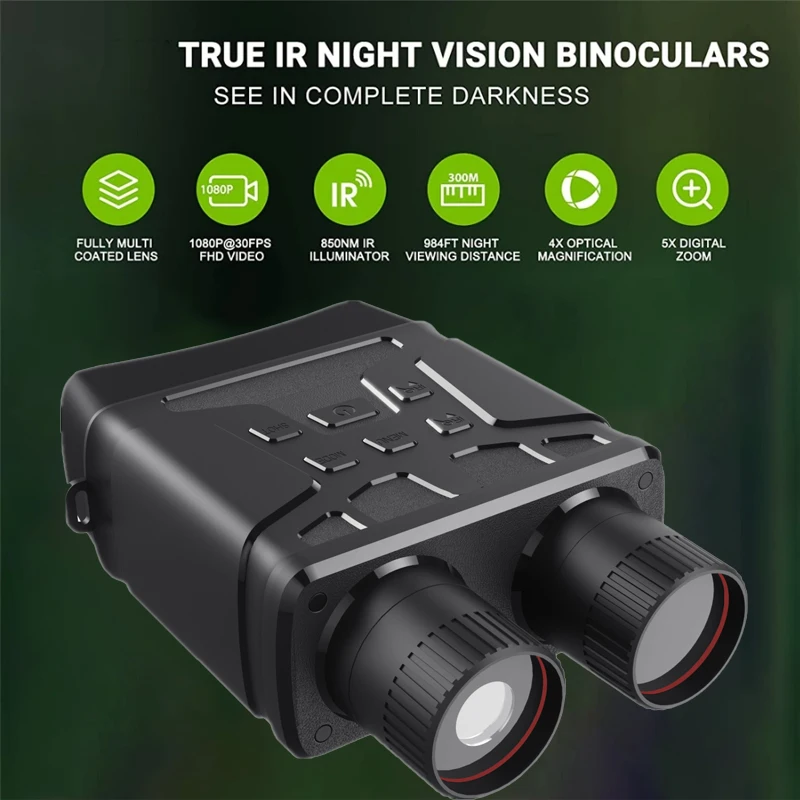 

Профессиональный перезаряжаемый инфракрасный бинокль R6 1080P, телескоп с 5-кратным цифровым зумом, устройство ночного видения 300 м для охоты и кемпинга