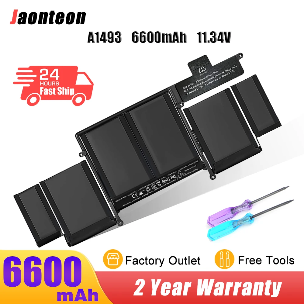 

Jaonteon A1493 A1713 A1322 A1819 A1964 Laptop Battery For Apple MacBook Pro 13" A1502 A1286 A1708 A1706 A1989 Notebook Batterri