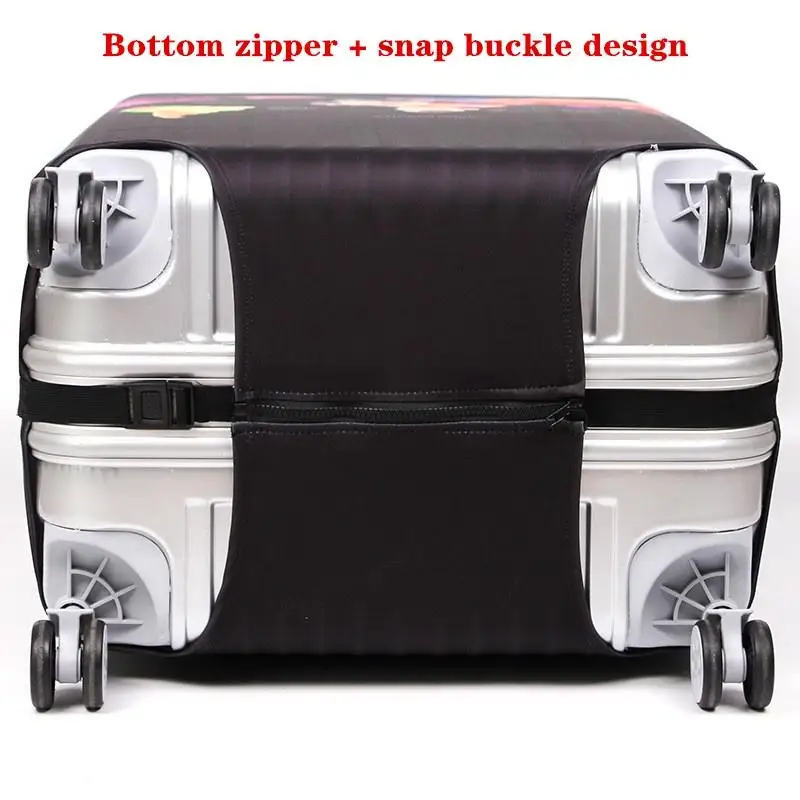 18-22inch Cartoon Dinosaur Pattern Thick Elastic World Map Luggage Protective Cover Suitcase Trolley Sheath Travel Protective