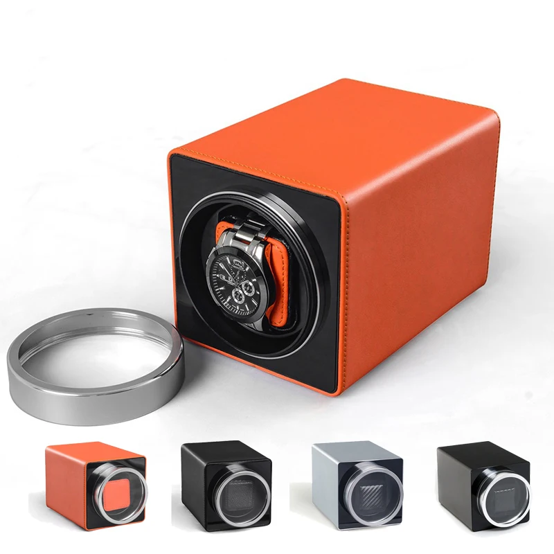 Enlarge Retro Single Head Watch Display Box Fully Automatic Rotation Around The Watch Winder Case Upper Chain Rotation Megger Motor Box