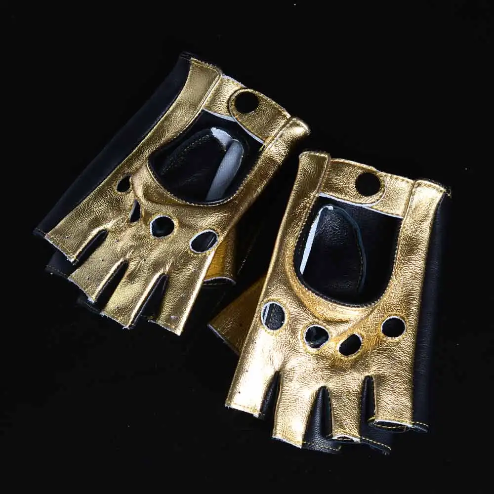 Мужские перчатки из натуральной кожи без подкладки двусторонние кожаные