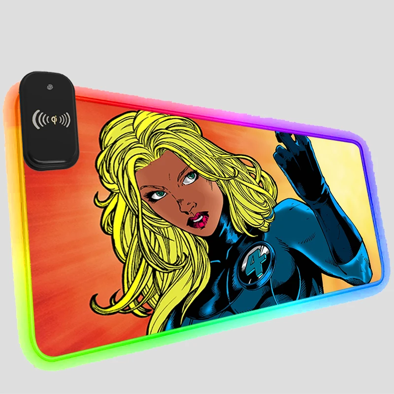 

Wireless Charging RGB Mouse Pad LED Gaming Fantastic Four Desk Mat Hot Search in 2022 Anime Mouse Mats Anti-skid Cool Mousepad
