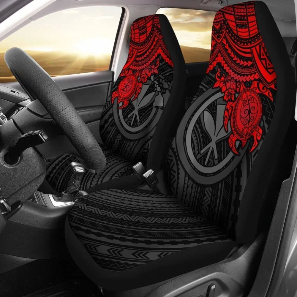 

Hawaii Car Seat Covers Polynesian Kanaka Maoli Red Turtle Hibiscus 103131,Pack of 2 Universal Front Seat Protective Cover