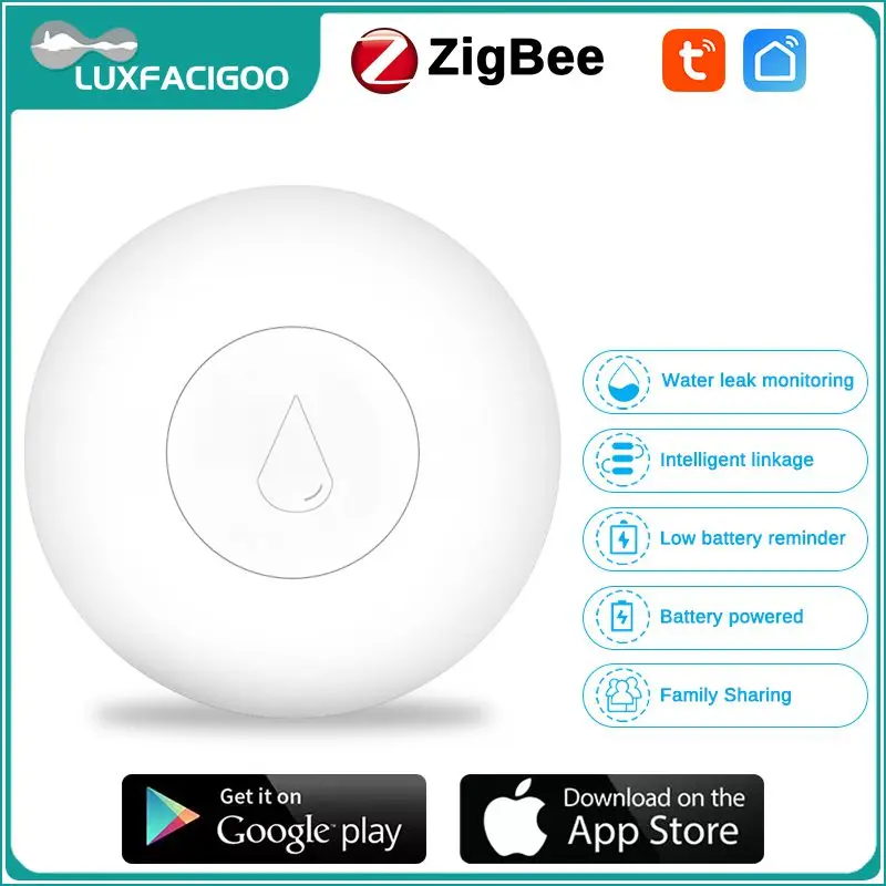 

Zigbee Tuya Against Water Leaks Water Leakage Sensor Monitoring Reminder Work With Zigbee Gateway Flood Sensor Smart Home