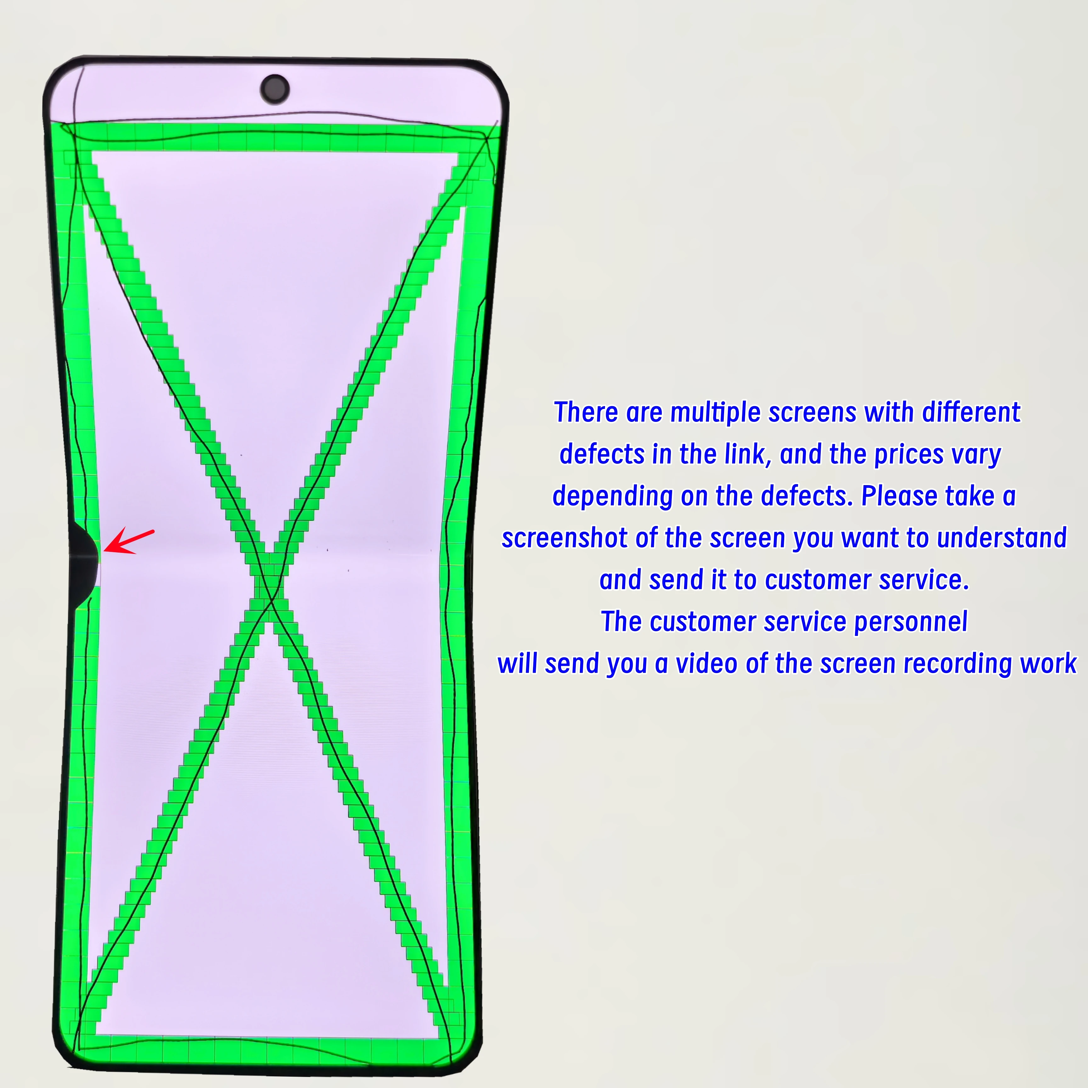Для Samsung Z Flip5 F731 F731B F731U F731W: Сменный Super AMOLED LCD-дисплей, компоненты для замены, черные точки и линии (art.: 3920da5016fa4) - 3920da5016fa4
