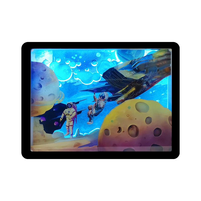 

3D Shadow Box Frame Spaceman Led Light Table Lamp Usb Rechargeable Light DIY Luminaria Room Decoration Gift For Man & Boyfriend