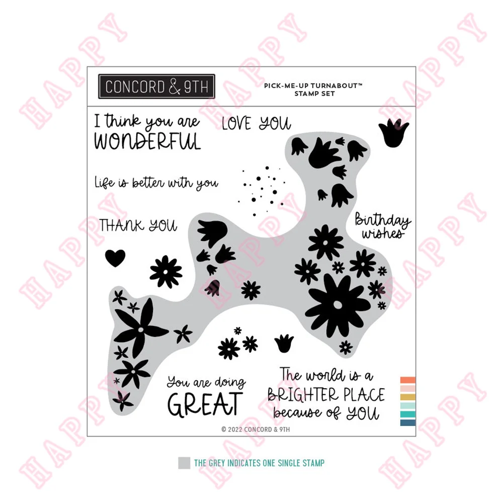 

Clear Stamps Pick-Me-Up Turnabout For Scrapbooking Diary Decoration Paper Craft Embossing Template DIY Greeting Card Handmade