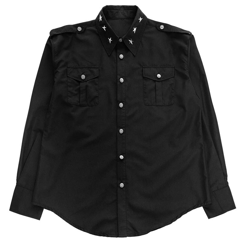 Блузка женская в готическом стиле с металлическими заклепками модная свободная