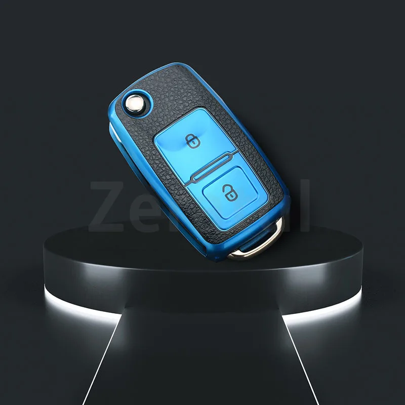 

Кожаный чехол для автомобильного ключа из ТПУ для Volkswagen VW Bora Polo Tiguan Jetta Passat B5 B6 B7 Golf Beetle для Skoda Octavia