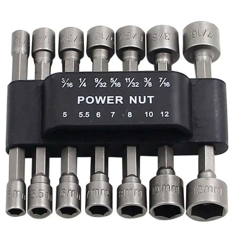 

14Pcs 5-12mm Hexagon Nut Driver Drill Bit Socket Screwdriver Wrench Set Drill Bit Adapter for Electric Screwdriver Handle Tool