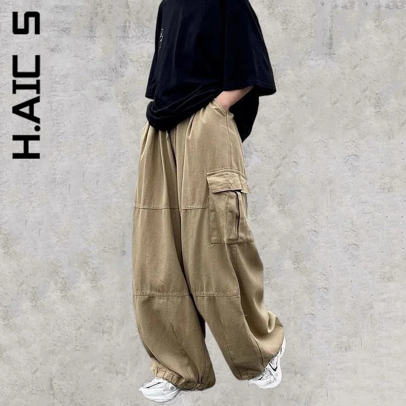 

H.Aic S New Pants Women Trousers Chic Soft Leg Pant Loose Khaki Cargo Pants Casual Elastic Sweatpants Female Streetwear