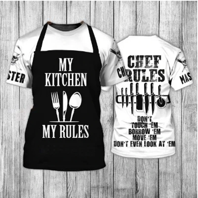 Футболка шеф-повара мужская с принтом готовить