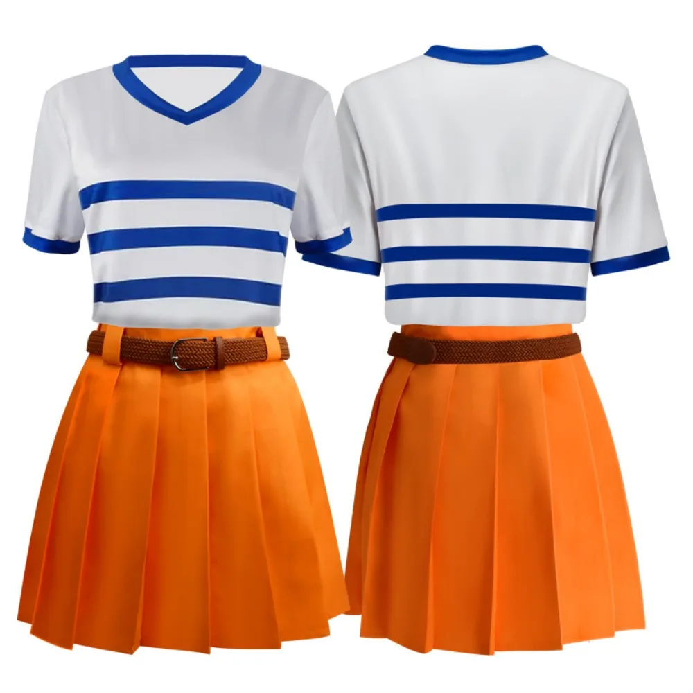 

Nami Cosplay Costume Live Action TV Top Skirt Belt Nami Uniform Full Set Disguise Adult Women Outfit Halloween Carnival Party