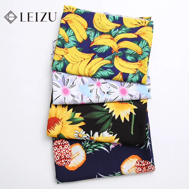 Мягкая летняя вискозная ткань в гавайском стиле, 45x140 см