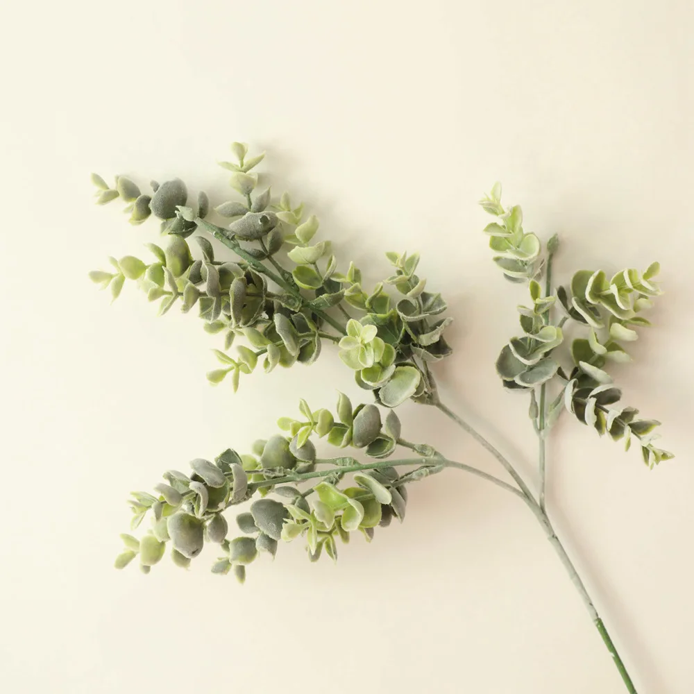 

62cm Artificial Eucalyptus Purple Succulent Plant DIY Winter Fake Leaves White Green Wedding Home Decoration Craft Flower