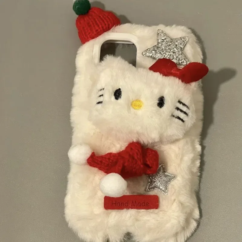 Милый плюшевый чехол для iPhone Hello Kitty's Sanrio в стиле аниме Y2k Kawaii 3D кукла IPhone 12 13Pro 11