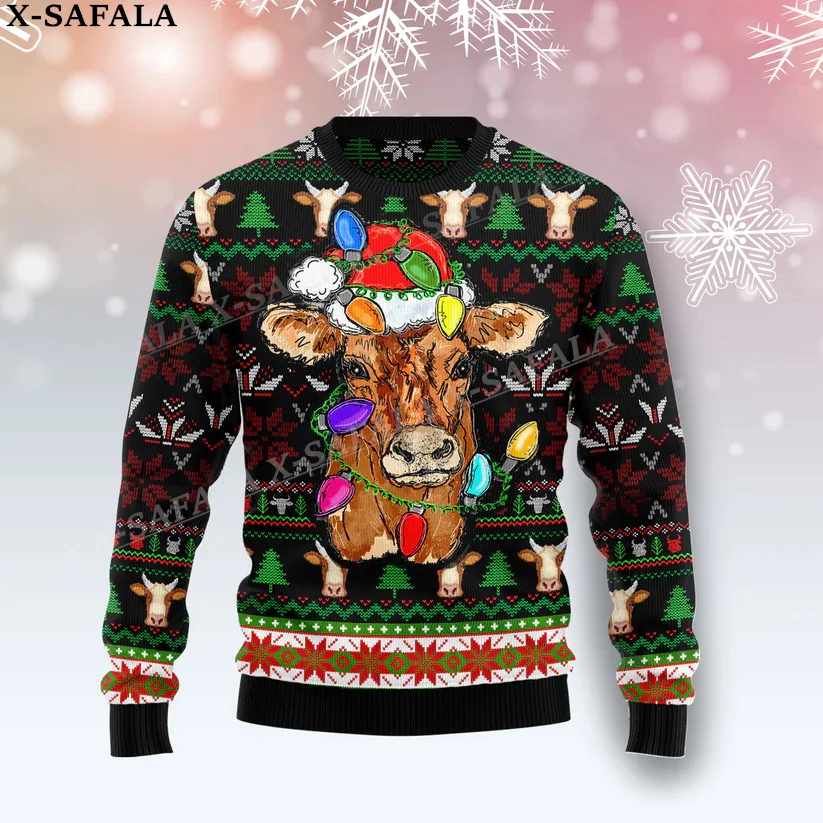 Смешные свитера в виде молочной коровы бриллианты смешные Джемперы на Хэллоуин