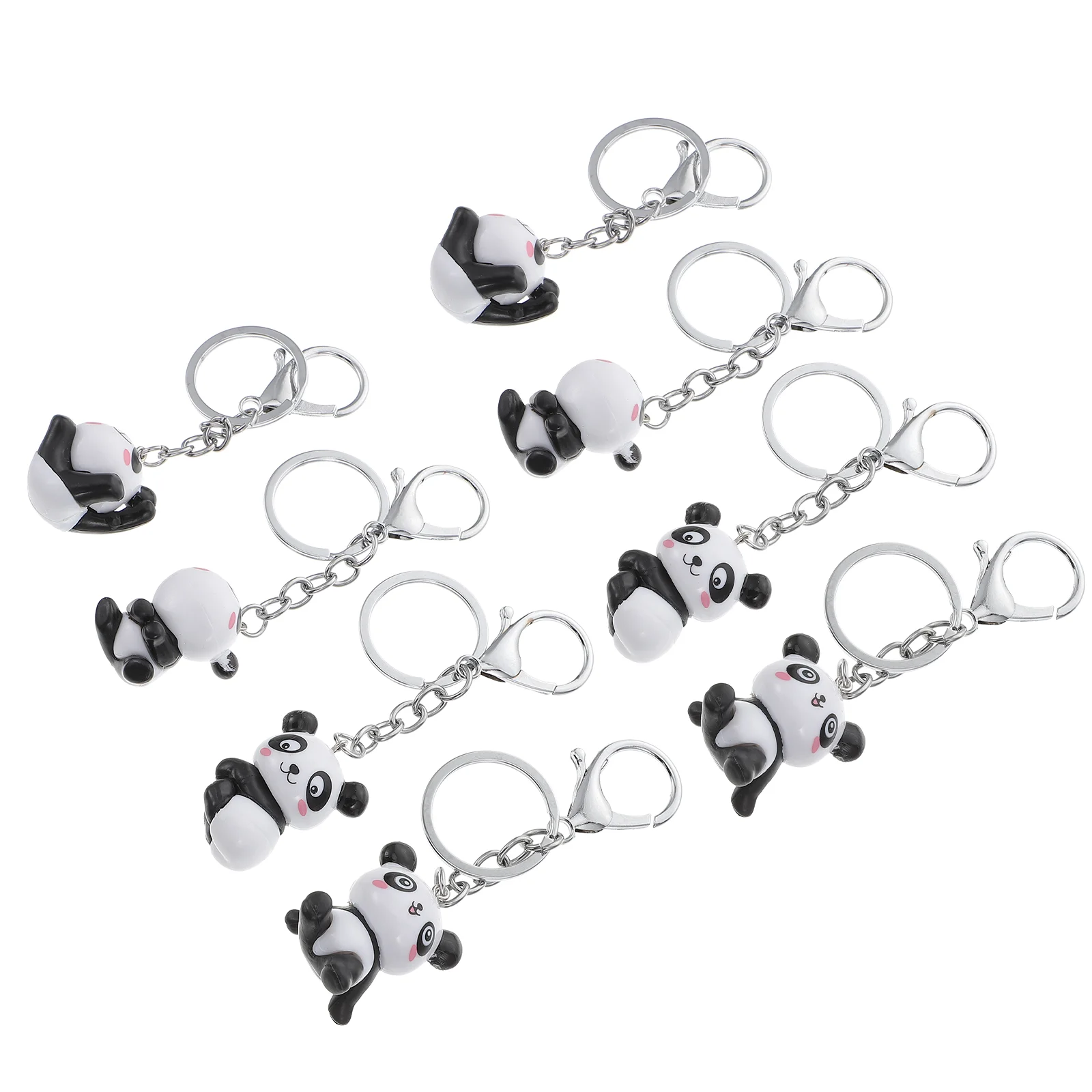 

8pcs Unique Panda Key Ring Creative Panda Key Chain Pendants Key Holder