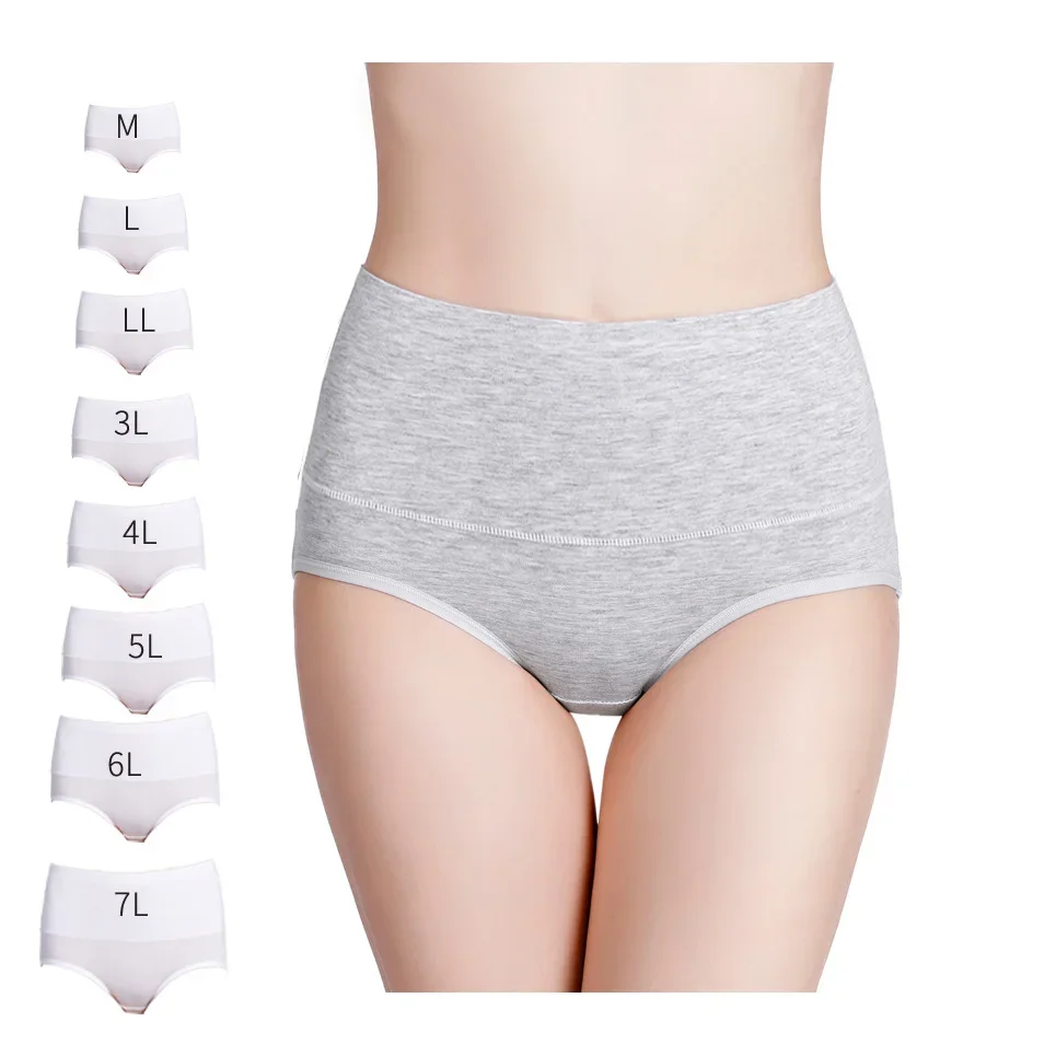 

M-7XL Size Ladies High Waist Abdomen Underwear RC Modal Cotton Plus Size Widened 125kg 150kg Cross Mirror
