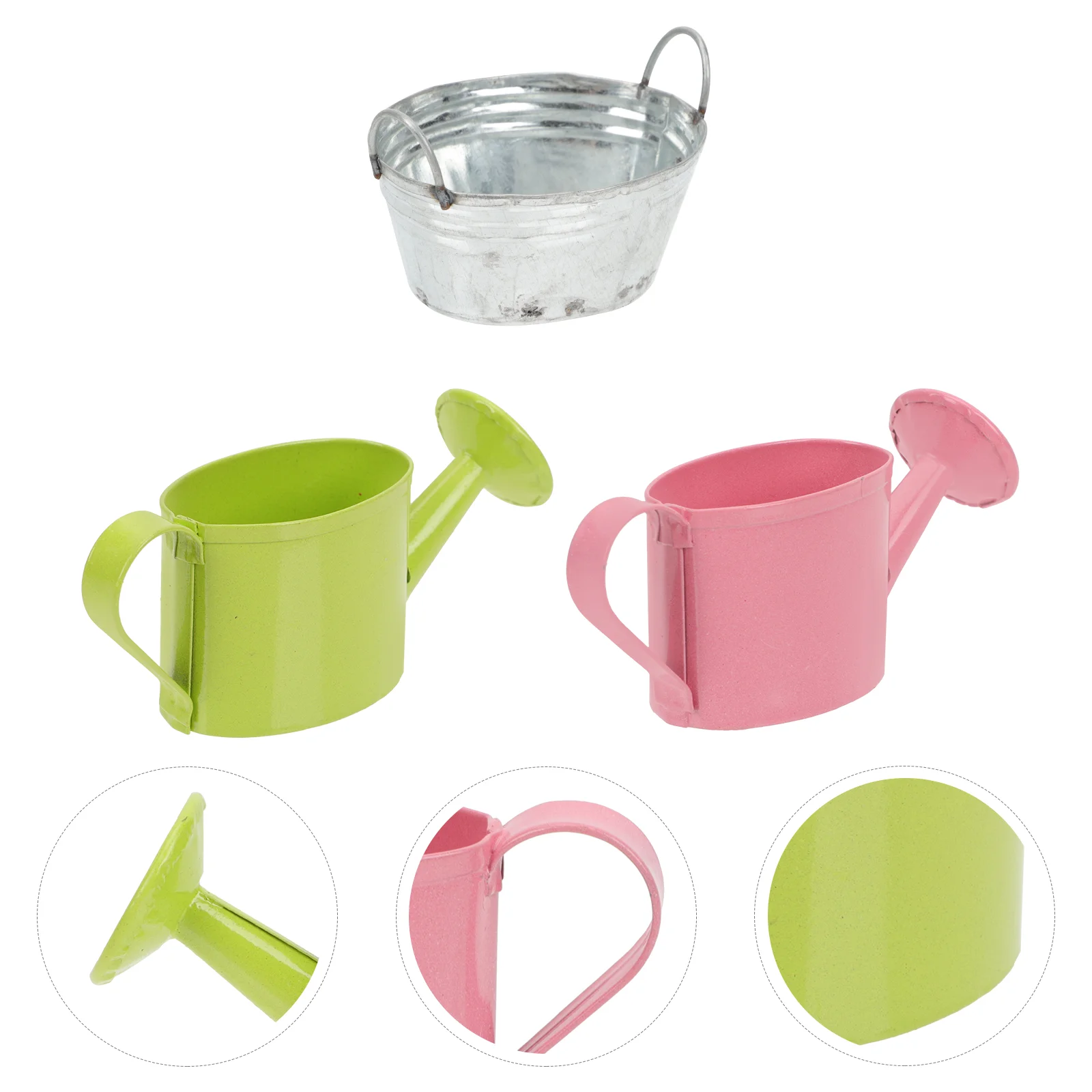 

3 Pcs Mini Pots Decoraciones Para Salas De Casa Flower Pot Watering Pot Ornament Flower Vases Decorative