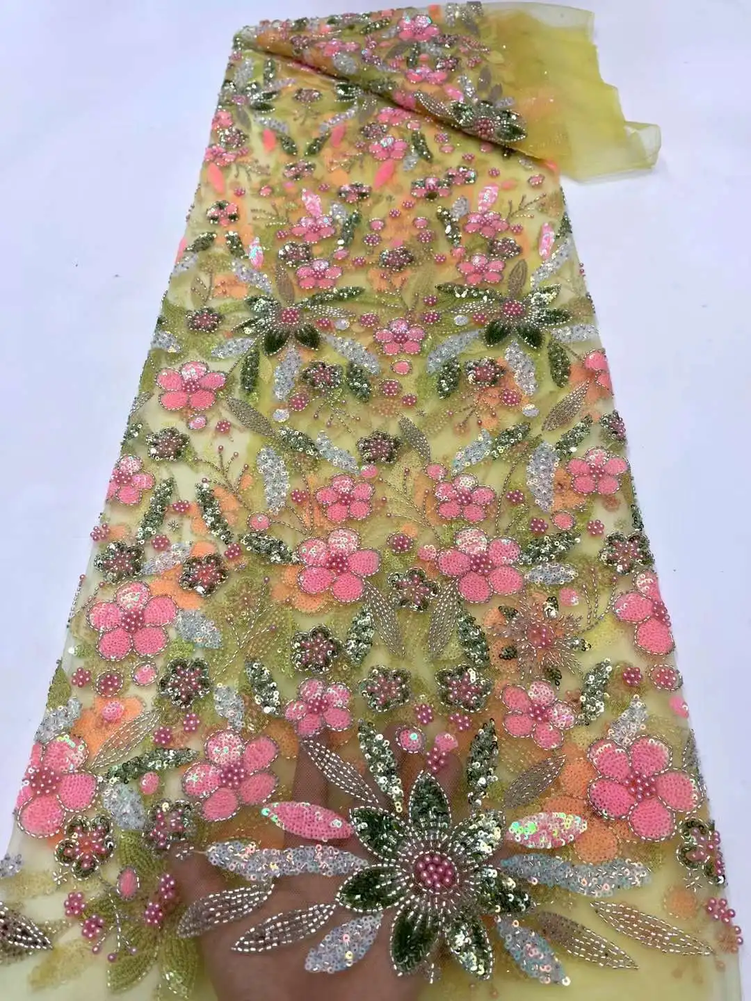 

Новый дизайн/Красочные Блестки + Бусины Жемчуг кружево/3D вышивка французская сетка кружева африканская ткань для свадеб/вечерних платьев