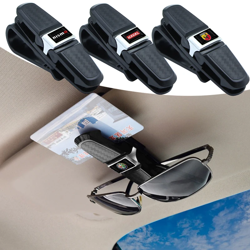 

1pcs Car Logo ABS Visor Sunglasses Clip Banknote Clip for Hyundai Tucson Elantra Creta IX25 IX35 Sonata Solaris Santa Fe I30