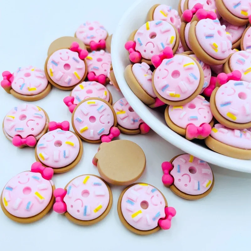 

10 PCS New Cute Kawaii Resin Cartoon Cake, Doughnuts Series Flat Back Bow Hair Scrapbook DIY Decoration Accessories F24