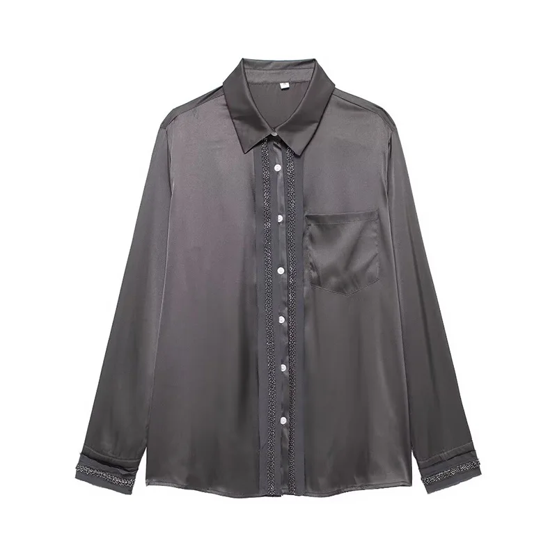 Женская модная Однотонная рубашка Koekop с украшением из бисера и винтажные женские