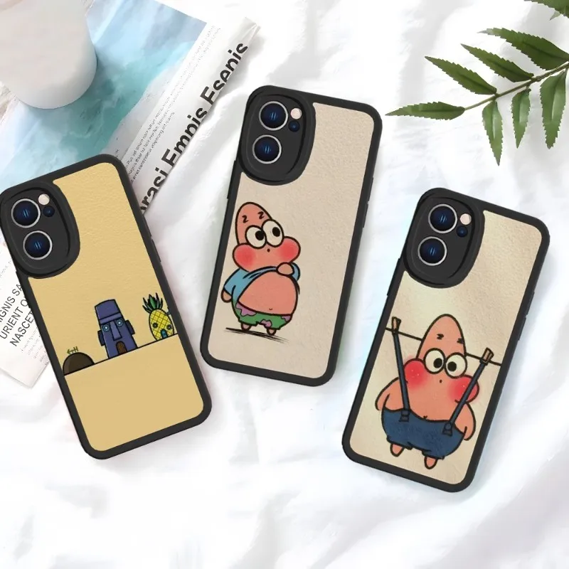 

Sponge Sea Star Phone Case For Huawei P50 P40 P30 Nova10 Nova9 Nova8 MATE50 MATE40 MATE30 Lambskin Silicone Cover