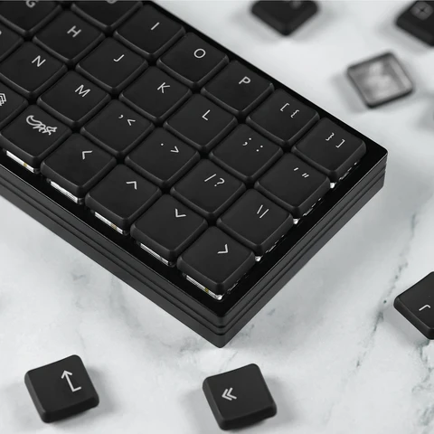 CFX черные прозрачные низкопрофильные колпачки PBT для Kailh 1350