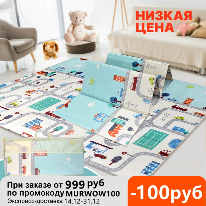 Детский игровой коврик, складной коврик-пазл Xpe, Образовательный детский коврик, двусторонний Коврик для лазания, детский коврик, игрушки для игр - изображение