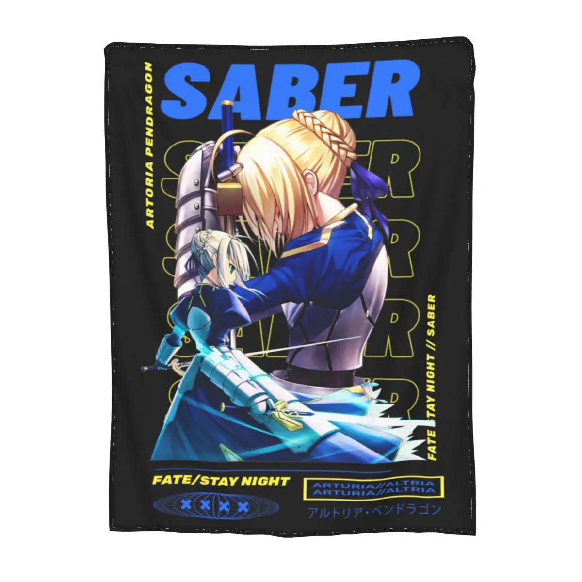 

Comfortable Saber Fate Stay Game Anime Blanket Merch Room Decorative Artoria Pendragon Fate/Stay Blanket Throw