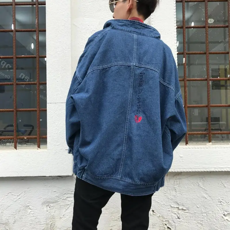 

Fashion 2022 Spring Autumn Denim Jacket Male Youth Embroidery Students Cowboy Handsome Loose Retro Jacket Coat Jaqueta Masculino