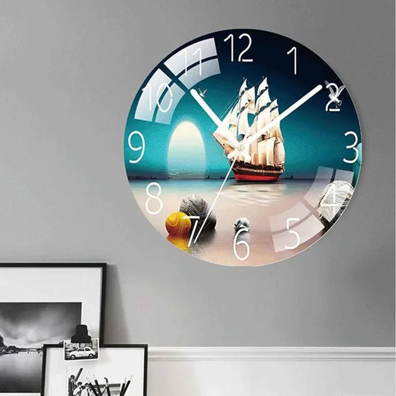 Модные индивидуальные настенные часы простые креативные тихие без тикания для