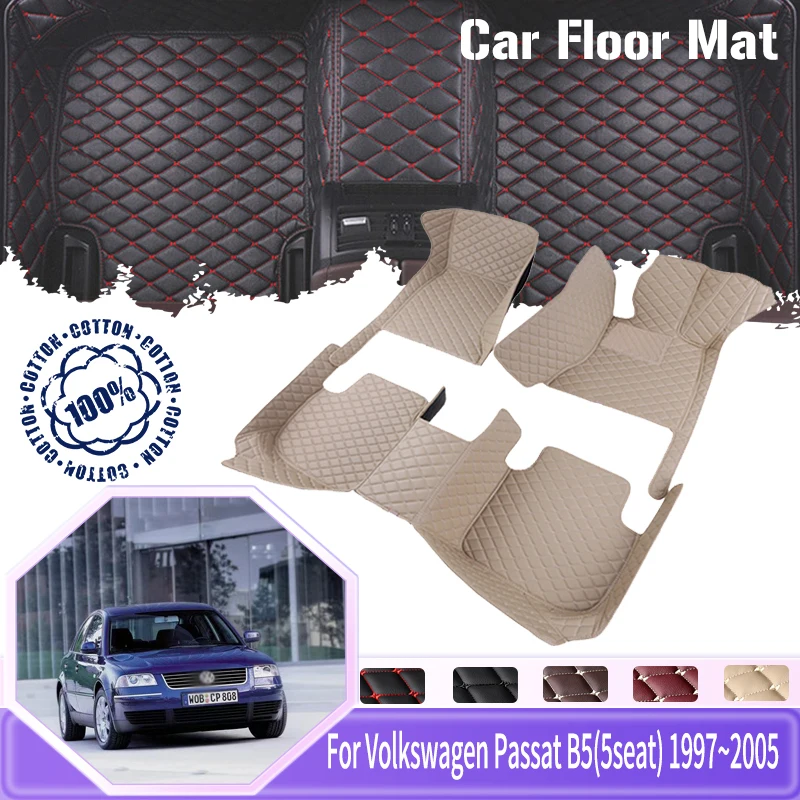 

Car Floor Mat For VW Volkswagen Passat B5 B5.5 1997~2005 5seat Leather Mat Automotive Carpet Accessories Vehicle Car Accessories