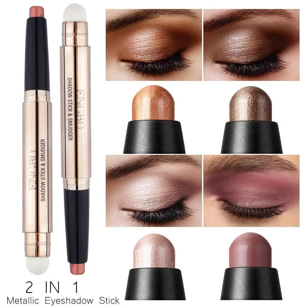 

1PC New Double-head Eyeshadow Stick Shimmer Metallic Eyeshadow Pencil Ultra Pigmented And Long Lasting Cream Eye Shadow Pen