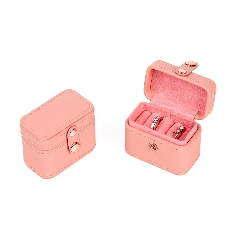 2Pcs  New Mini Clip Jewelry Box High-end Beaded Velvet Travel Portable Jewelry Storage Bag Bracelet Earring Jewelry Storage