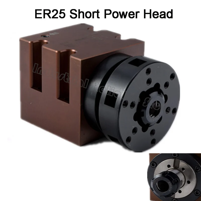 

ER25 Short Power Head Turn Milling Composite CNC Lathe Spindle Head Drilling Tapping Waterproof single-axis factory direct sales