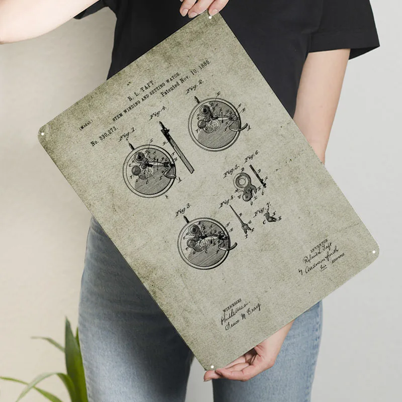 1895 постер с заводом и настройкой Wat чертежи жестяная вывеска мужская пещера