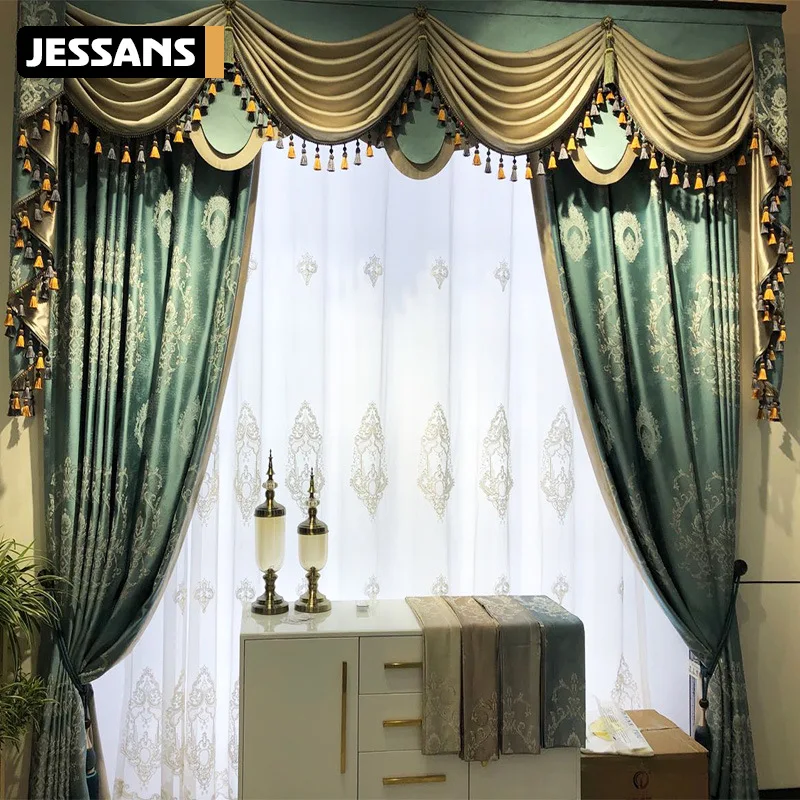 

European High-end Atmospheric High-precision Jacquard Curtains for Living Room Luxury Curtains for Bedroom Modern Decor