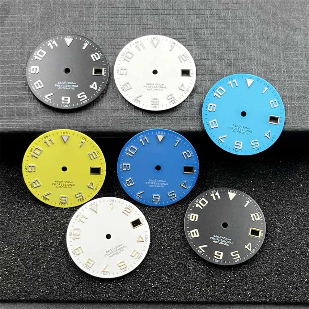 

New NH35 Dial 28.5mm Sky Blue/White/Red/Green/Blu/Yellow Watch Dial Fits for NH35 NH36 Movement Watch for Men Accessories