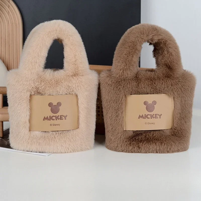 Милая плюшевая сумка с Микки Маусом универсальная и модная сумка-ведро