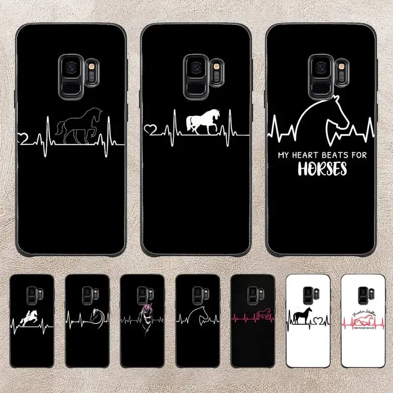 

Horse Heartbeat Riding Gallop Phone Case For Samsung Galaxy S6 S7 Edge Plus S9 S20Plus S20ULTRA S10lite S225G S10 Note20ultra