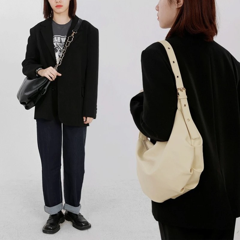 

MBTI 2022 New Designer Womens Shoulder Bag New Trend Pu Leather Solid Color Simple Travel Large Capacity Hobos Crossbody Bags