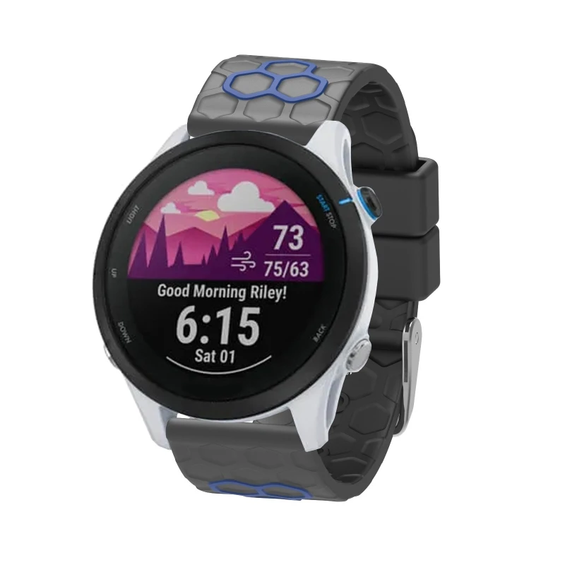 

Совместим с Forerunner255 ремешок регулируемый спортивный силикагель моющийся сменный Ремешок Браслет Водонепроницаемый B36A