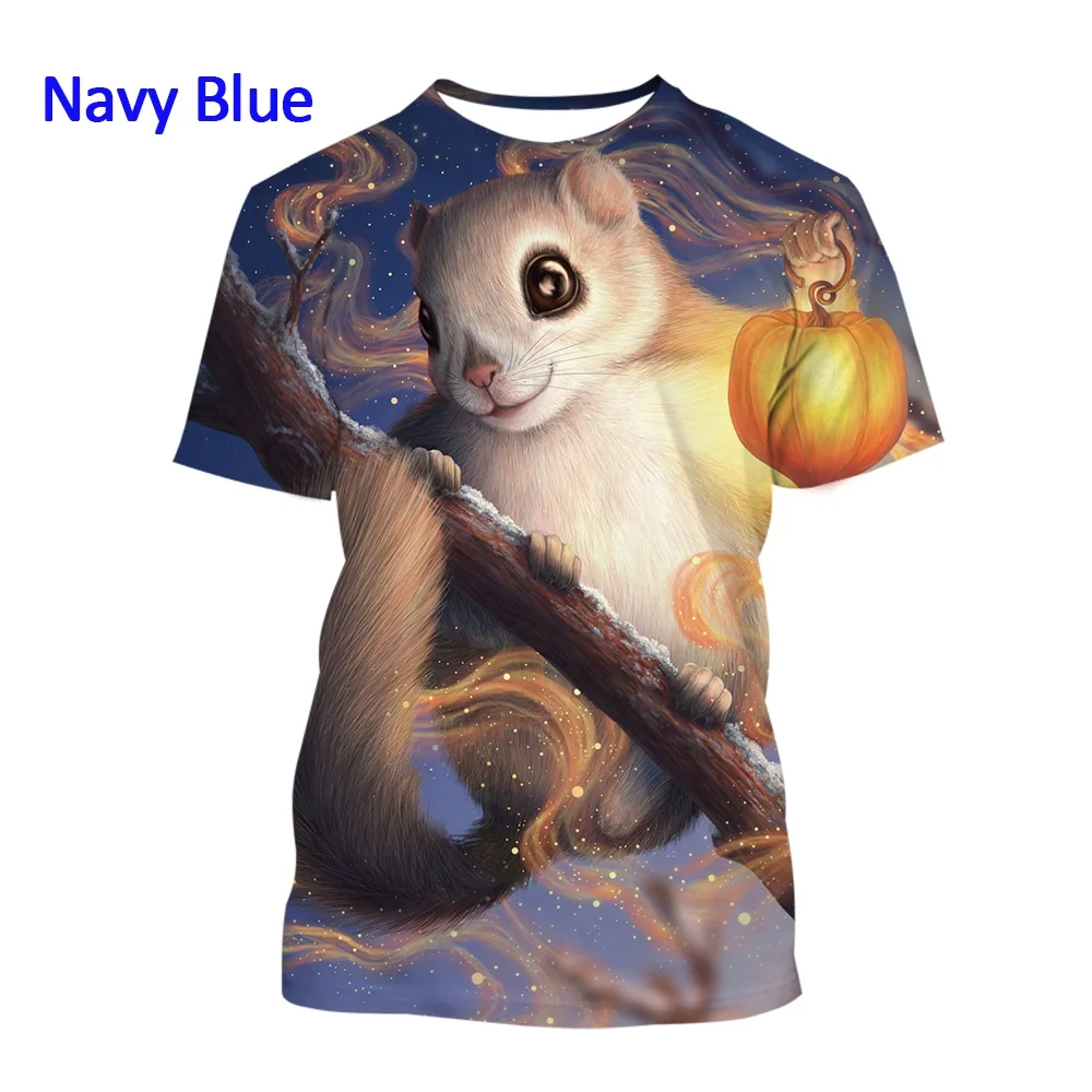

2022 Summer Funny Squirrel 3D Printed T-shirt Men's Unisex Fashion Casual Street Loose Fit Full Size Round Neck T-shirt (XS-5XL)