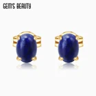 Женские серьги-гвоздики ручной работы, из серебра 925 пробы, 18 карат