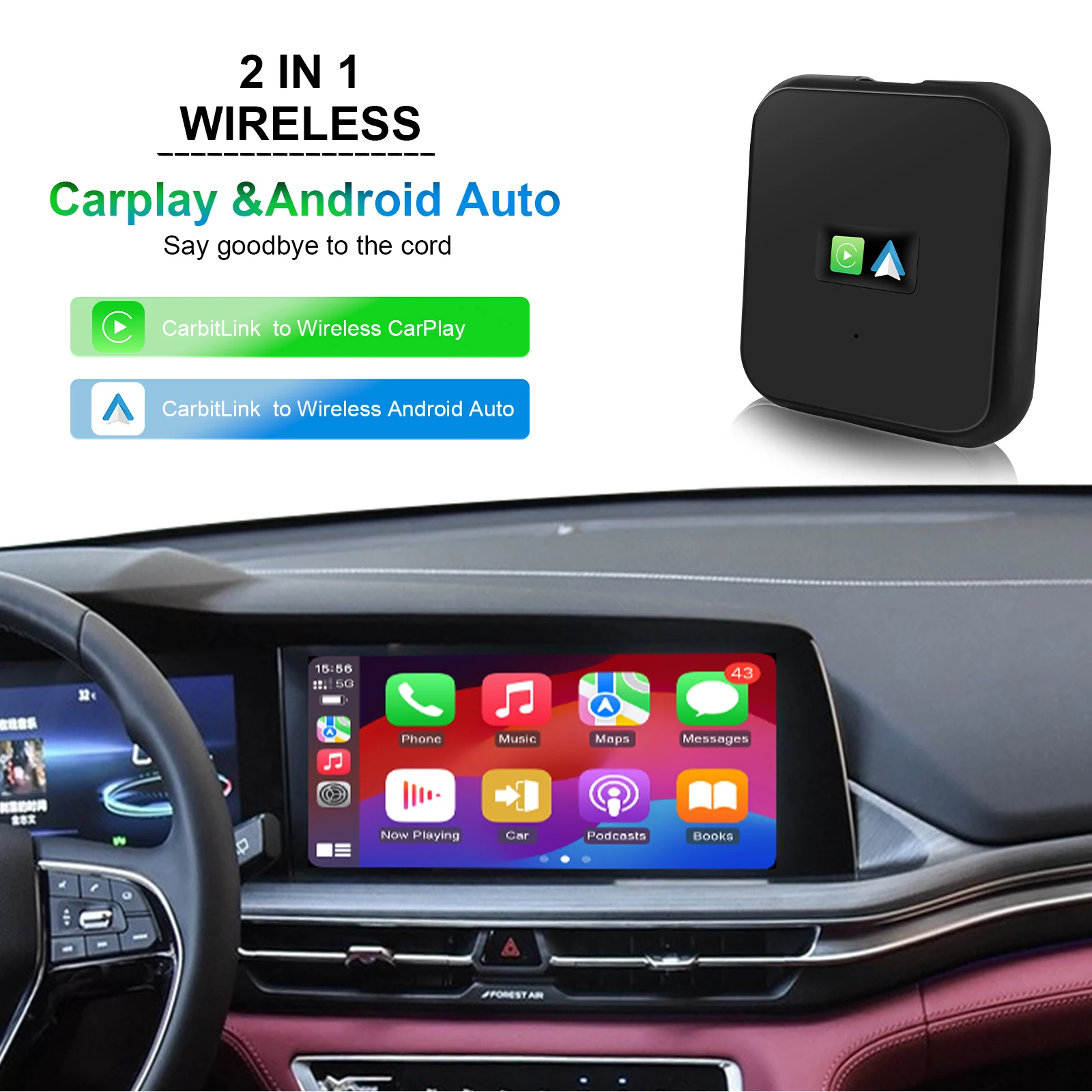 

CarbitLink to Wireless CarPlay Android Auto Easy Connection USB-ключ для китайского автомобиля Jetour Tiggo CS75 Dashing