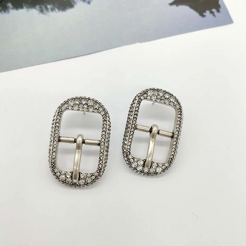

Timeless Wonder retro Zircon Geo belt button stud Earrings for Women Designer Jewelry Goth Luxury Brand Runway Gift Party 4022